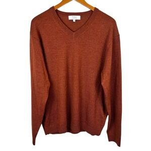 Turnbury Merino Wool Baselayer Sweater Mens Large Orange Layers Preppy Academia